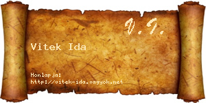 Vitek Ida névjegykártya