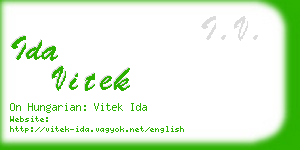 ida vitek business card